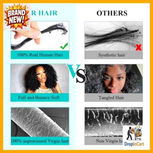 Kinky Curly Human Hair Extensions Brazilian Virgin Quick Weave Bundles Soft